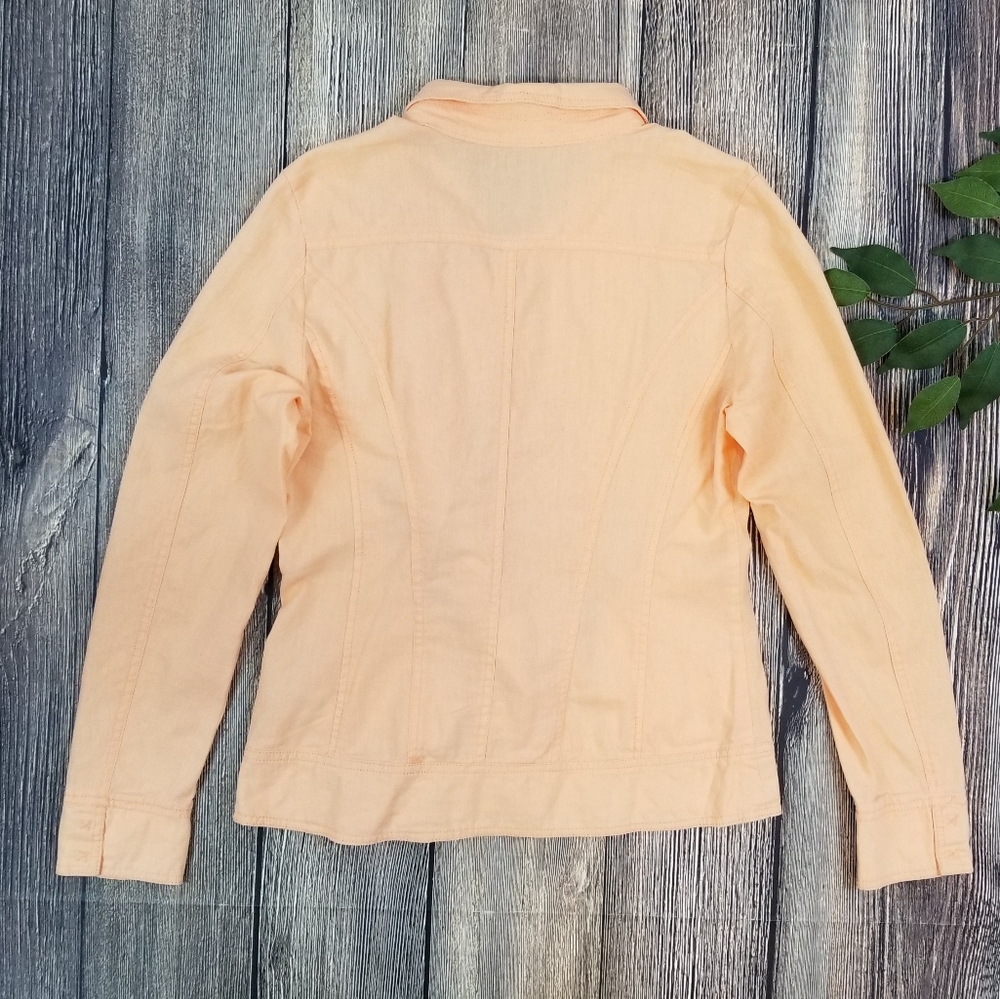 Maurices NWT Peach Linen Blend Asymmetrical Zip J… - image 5